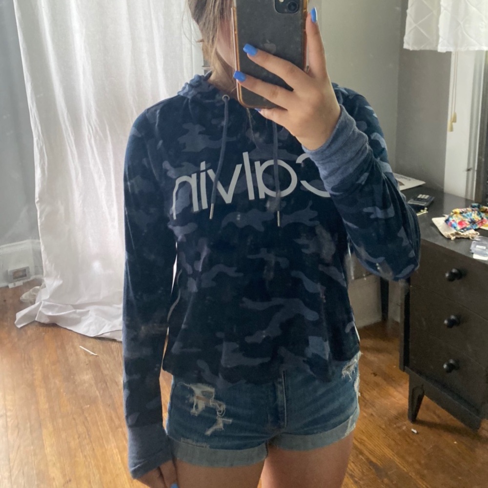 Calvin Klein cropped camo hoodie